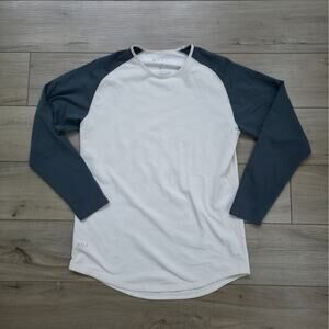 Bylt Baseball Drop Cut L/S Baseball Lux Cream/Teal Men Sz Large